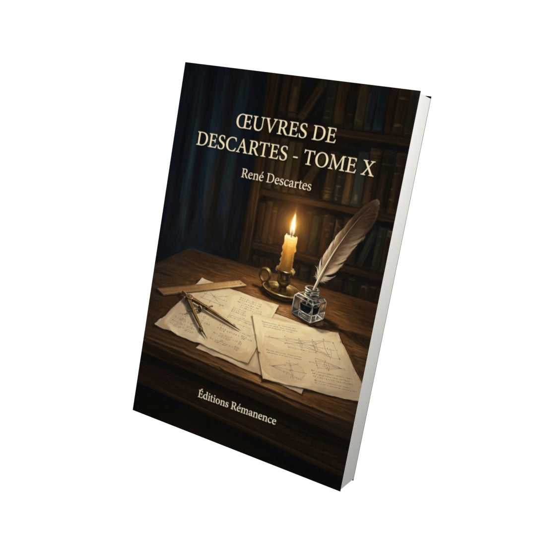 Livre Œuvres de Descartes - Tome X par René Descartes - Vue 3D - Editions Remanence
