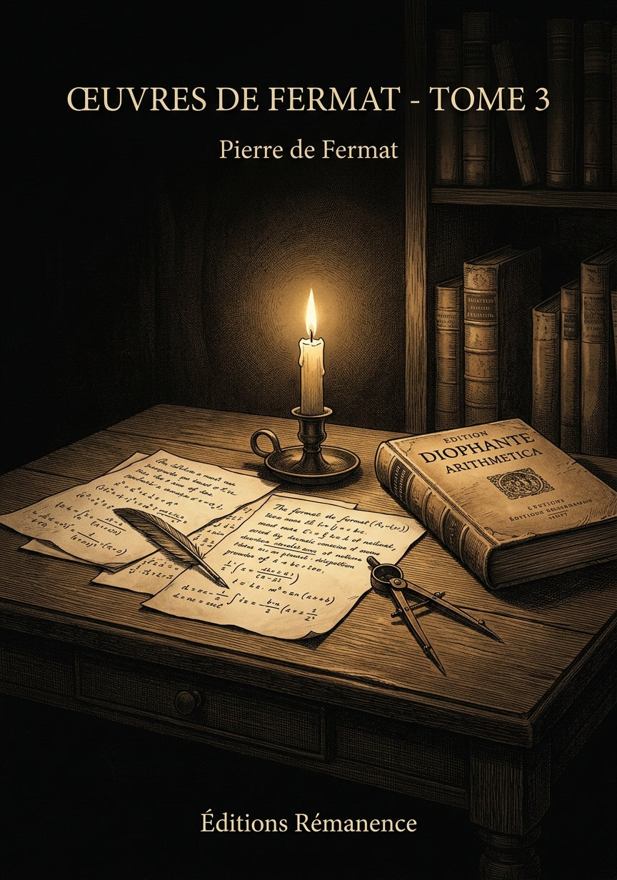 Livre Œuvres de Fermat - Tome 3 par Pierre de Fermat - Couverture - Editions Remanence