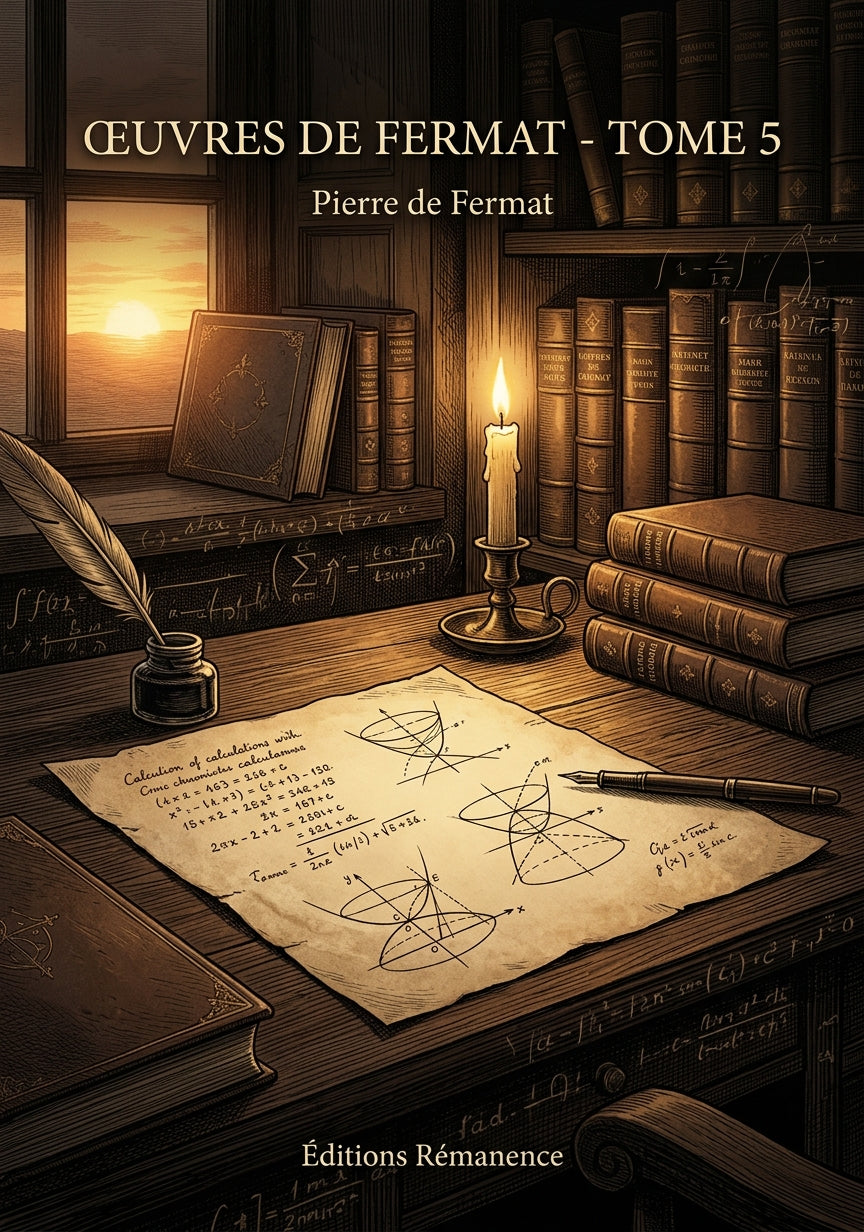 Livre Œuvres de Fermat - Tome 5 par Pierre de Fermat - Couverture - Editions Remanence