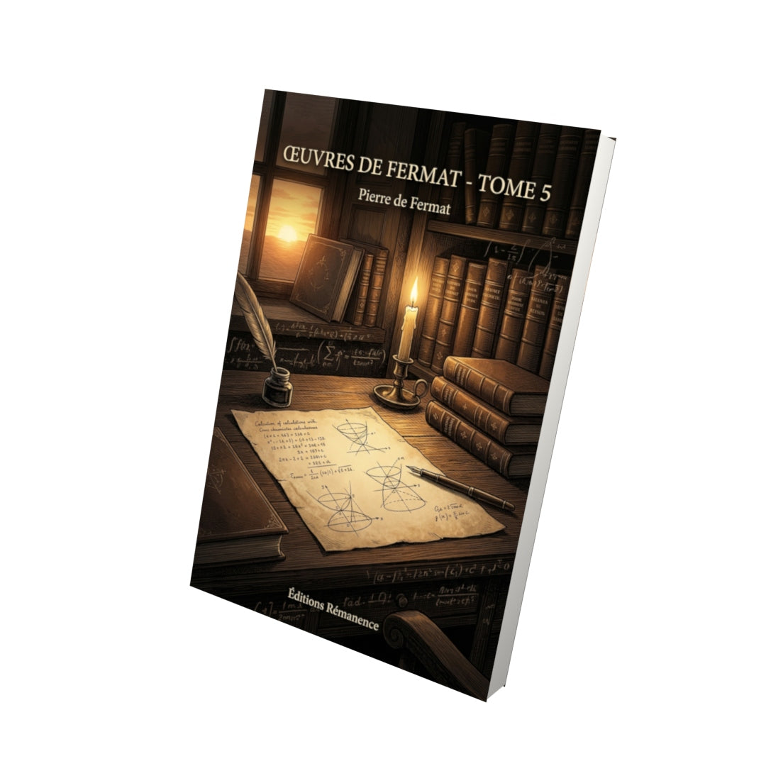 Livre Œuvres de Fermat - Tome 5 par Pierre de Fermat - Vue 3D - Editions Remanence