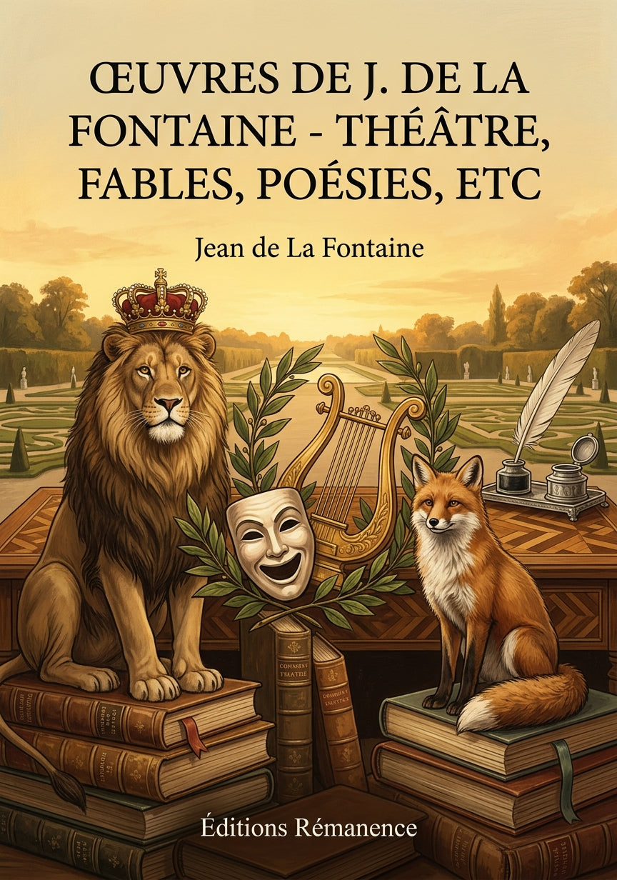 Livre Œuvres de J. de La Fontaine - théâtre, fables, poésies, etc par Jean de La Fontaine - Couverture - Editions Remanence