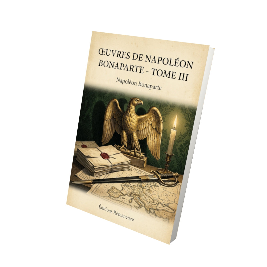 Livre Œuvres de Napoléon Bonaparte - Tome III - Napoléon Bonaparte - Vue 3D - Editions Remanence