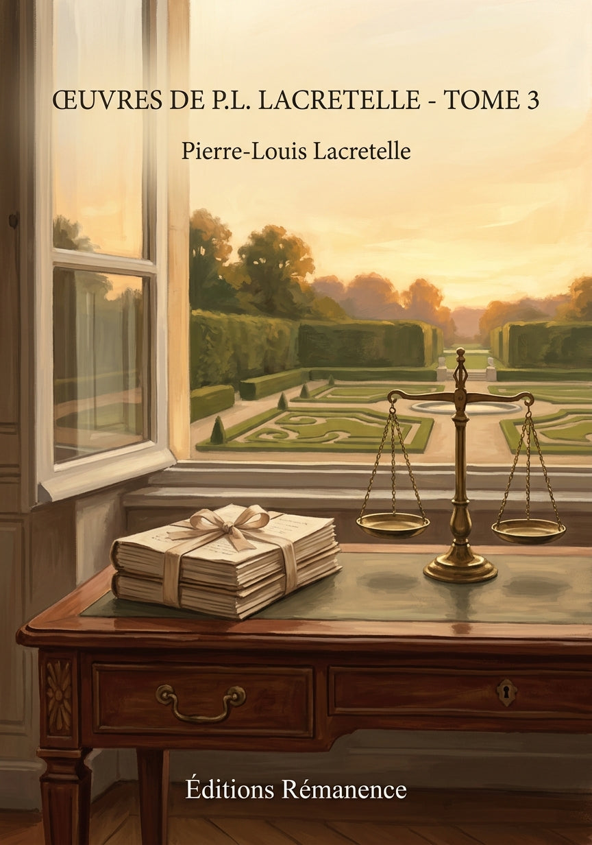 Livre Œuvres de P.L. Lacretelle - Tome 3 par Pierre-Louis Lacretelle - Couverture - Editions Remanence