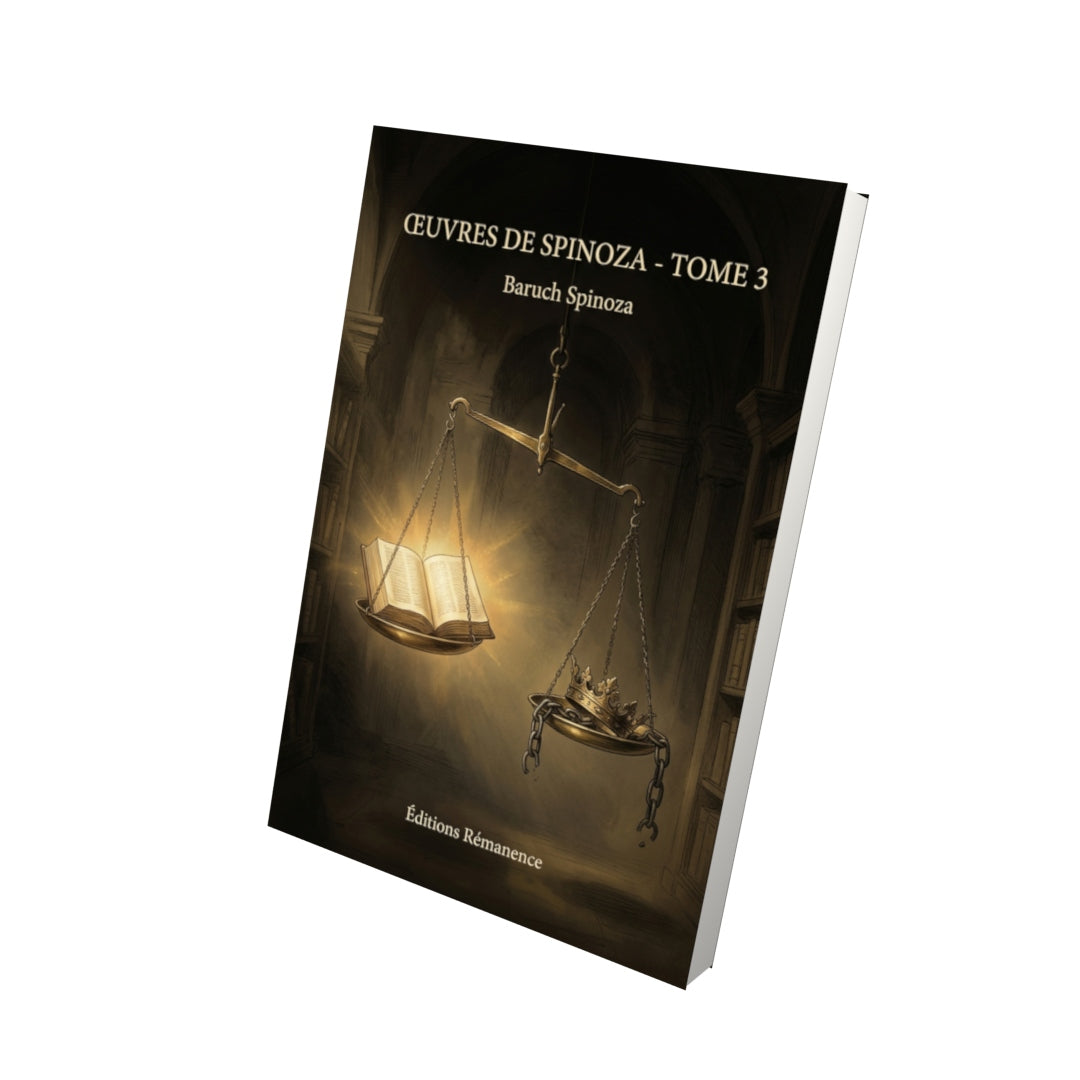 Livre Œuvres de Spinoza - Tome 3 par Baruch Spinoza - Vue 3D - Editions Remanence