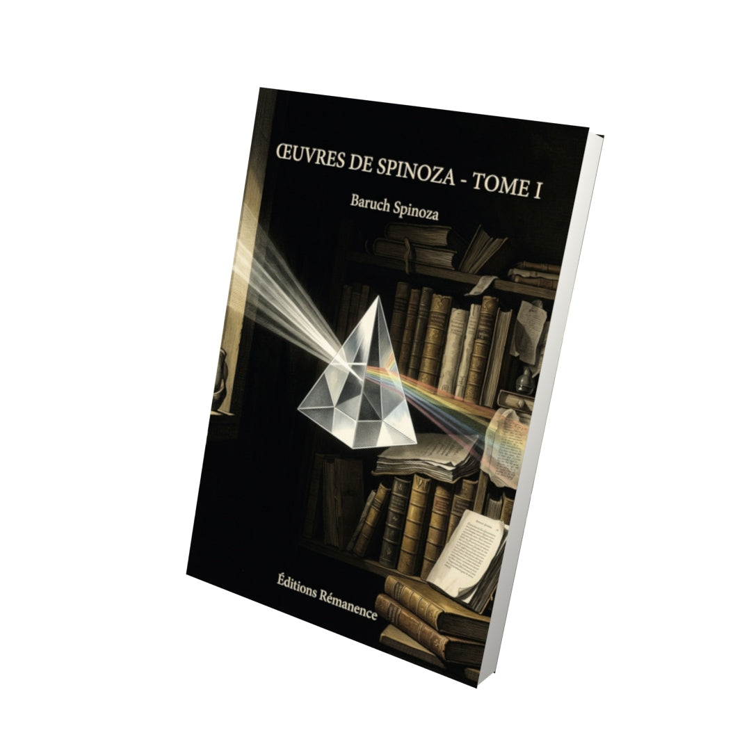 Livre Œuvres de Spinoza - Tome I par Baruch Spinoza - Vue 3D - Editions Remanence