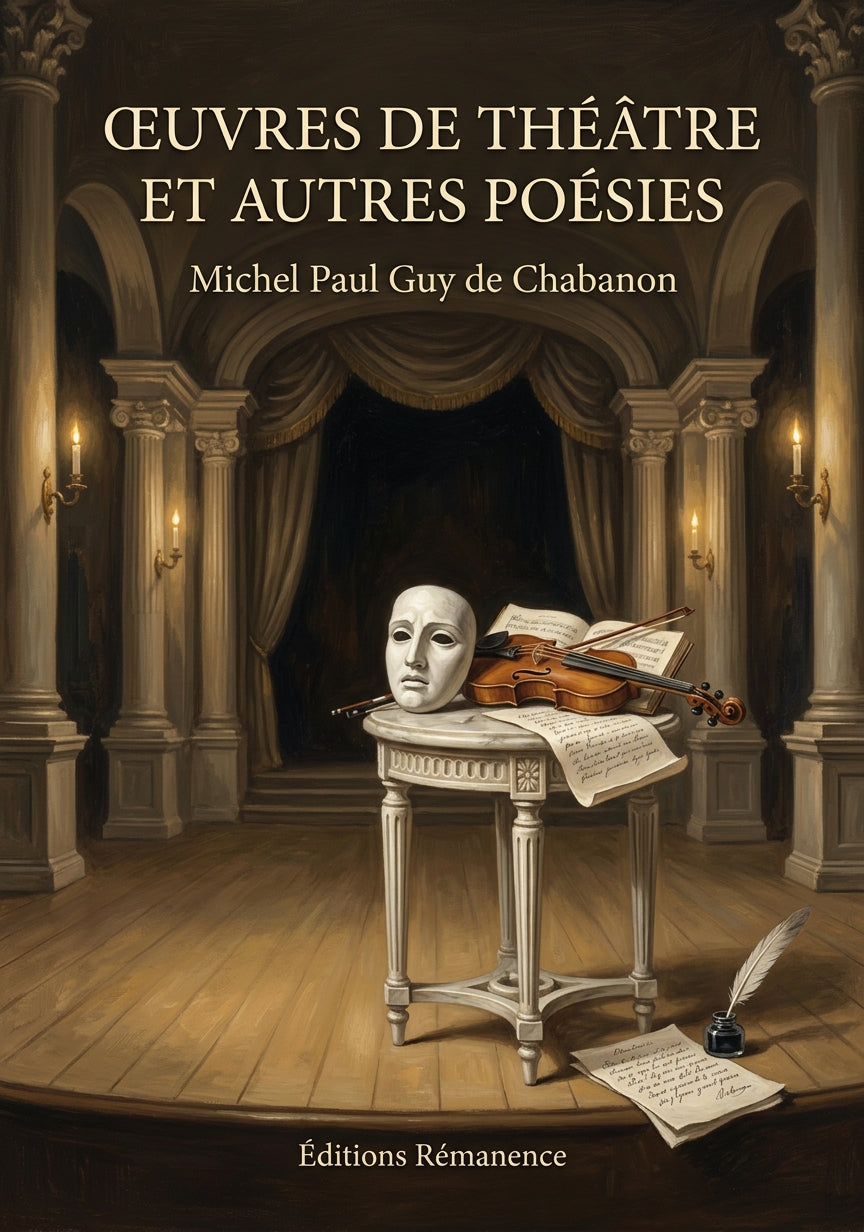 Livre Œuvres de théâtre et autres poésies par Michel Paul Guy de Chabanon - Couverture - Editions Remanence