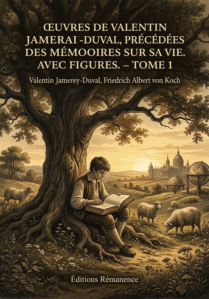 Livre Œuvres de Valentin Jamerai-Duval, précédées des mémoires sur sa vie. Avec figures. - Tome 1 par Valentin Jamerey-Duval, Friedrich Albert von Koch - Couverture - Editions Remanence