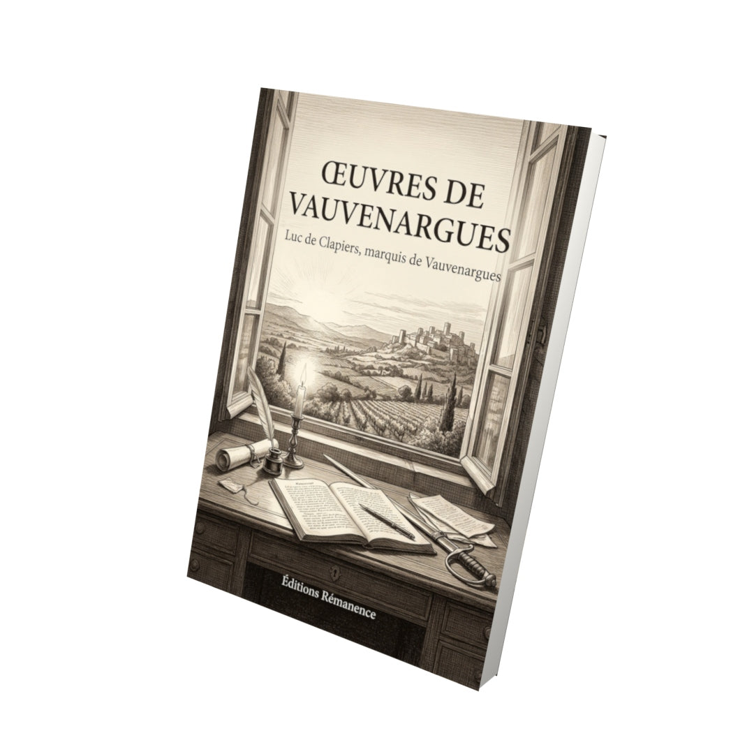 Livre Œuvres de Vauvenargues par Luc de Clapiers, marquis de Vauvenargues - Vue 3D - Editions Remanence