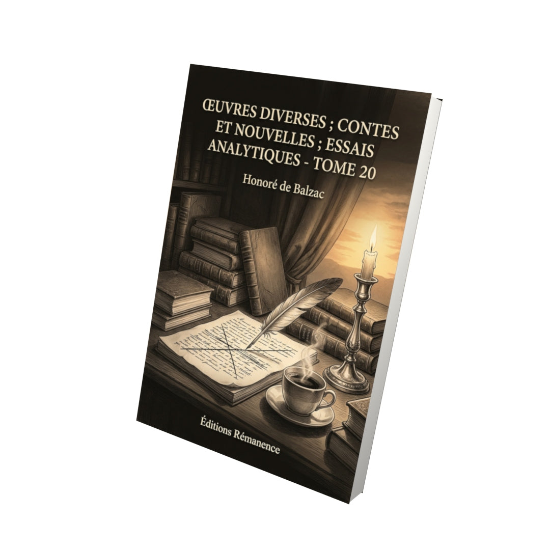 Livre Œuvres diverses ; Contes et nouvelles ; Essais analytiques - Tome 20 par Honoré de Balzac - Vue 3D - Editions Remanence