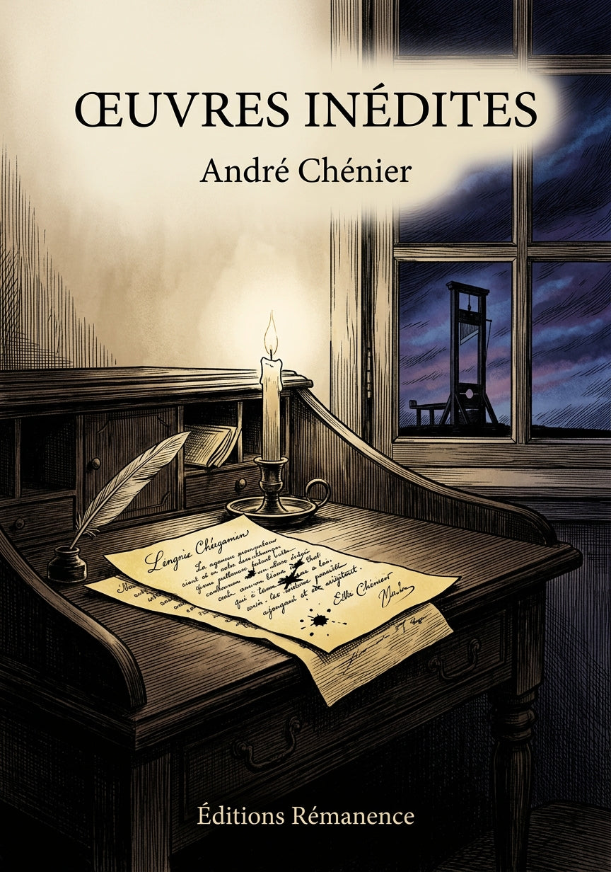 Livre Œuvres inédites par André Chénier - Couverture - Editions Remanence