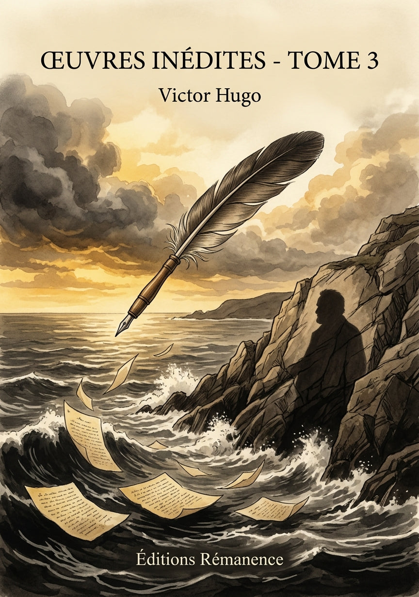 Livre Œuvres inédites - Tome 3 par Victor Hugo - Couverture - Editions Remanence