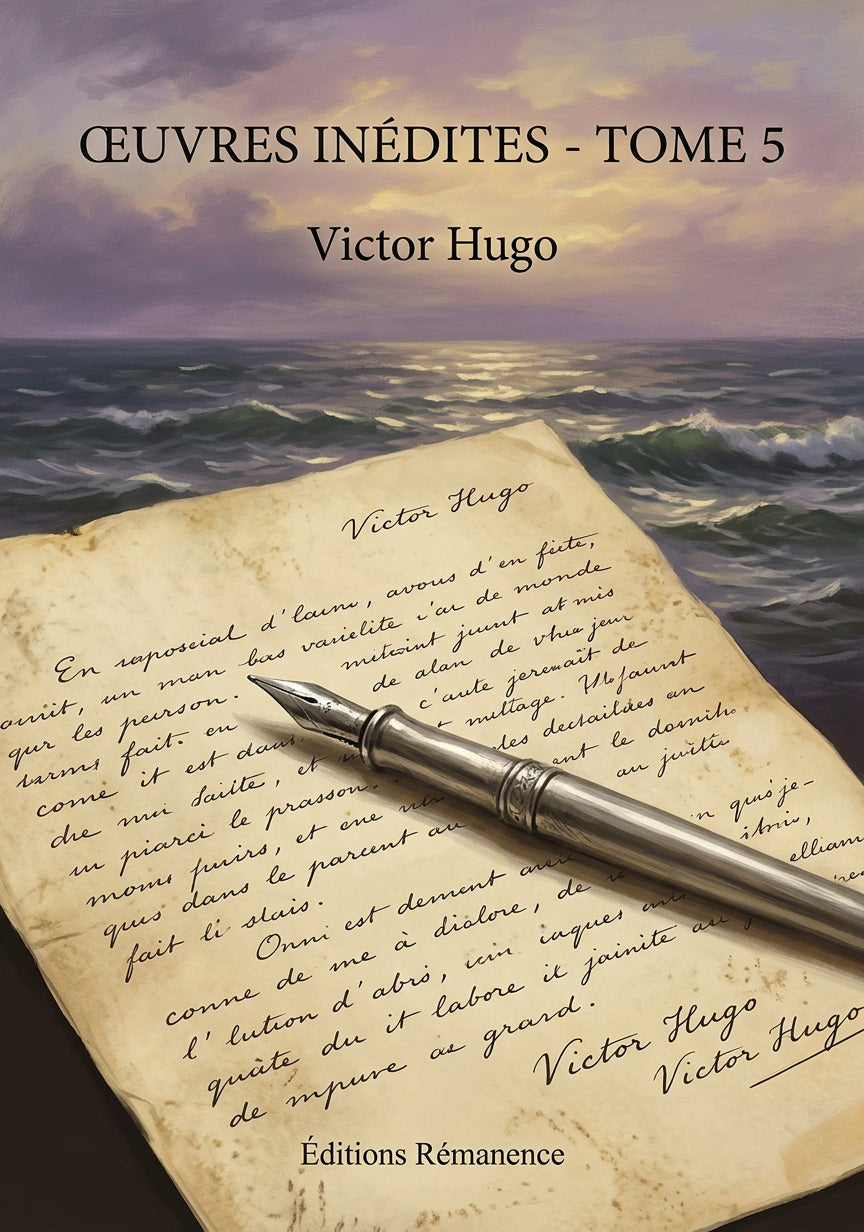 Livre Œuvres inédites - Tome 5 par Victor Hugo - Couverture - Editions Remanence