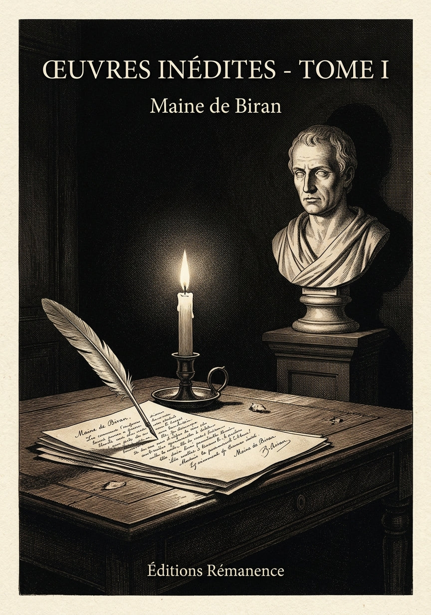Livre Œuvres inédites - Tome I par Maine de Biran - Couverture - Editions Remanence