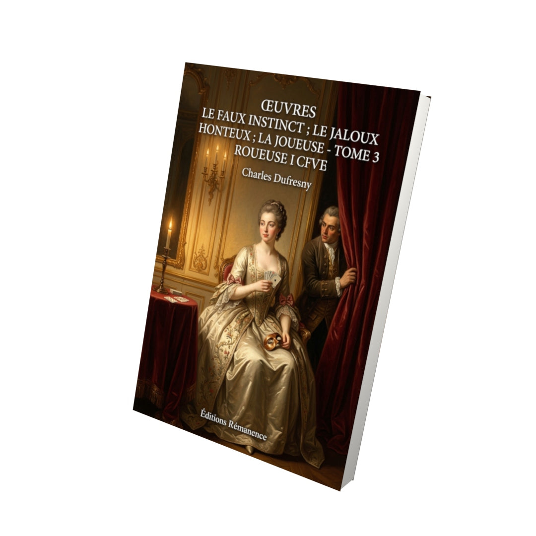 Livre Œuvres Le Faux instinct ; Le Jaloux honteux ; La Joueuse - Tome 3 par Charles Dufresny - Vue 3D - Editions Remanence