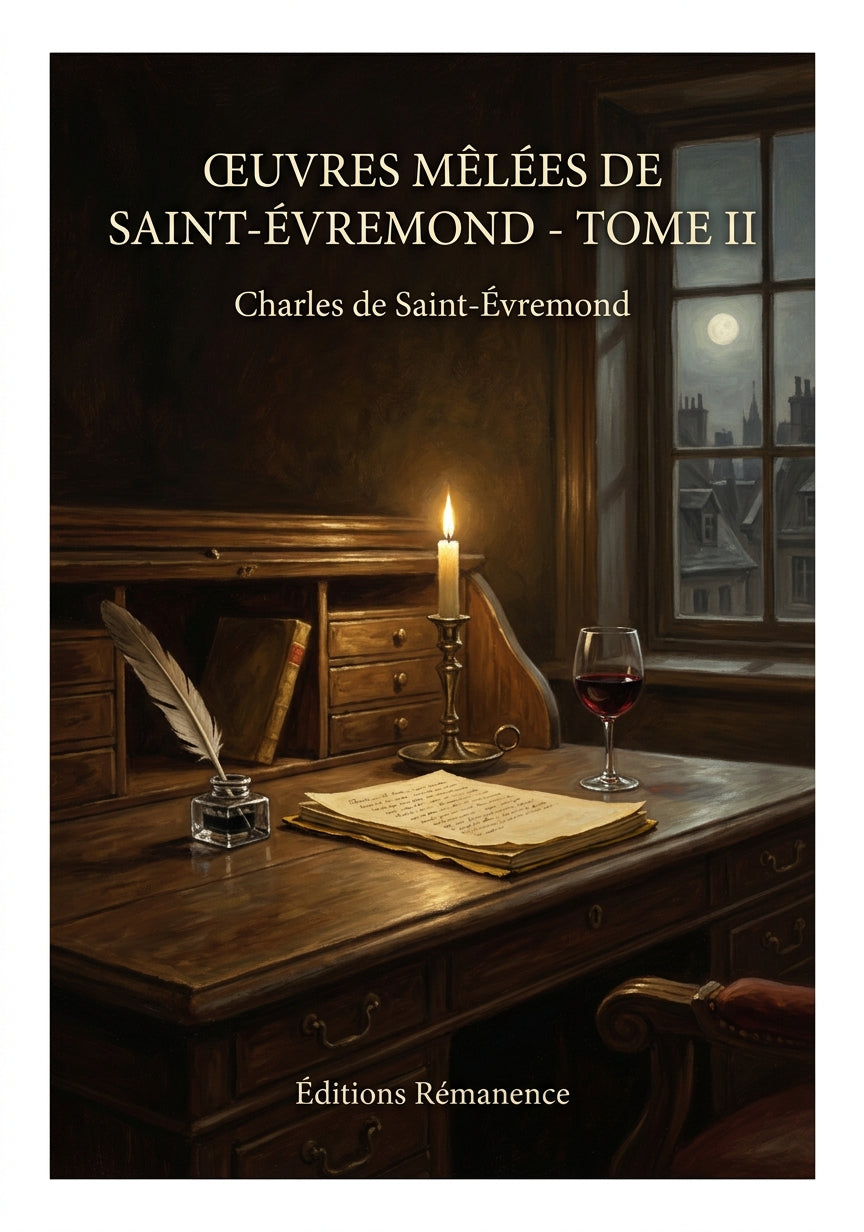 Livre Œuvres mêlées de Saint-Évremond - Tome II par Charles de Saint-Évremond - Couverture - Editions Remanence