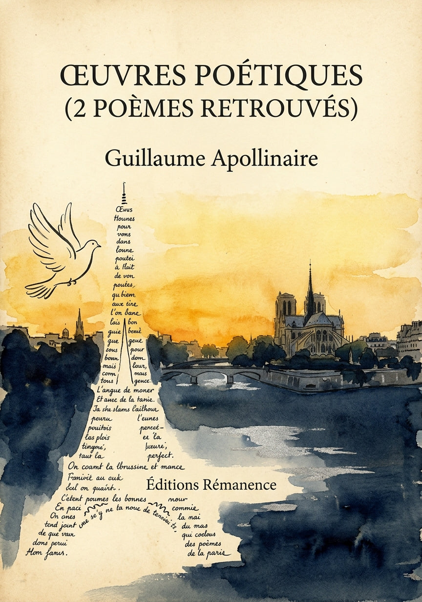 Livre Œuvres poétiques (2 poèmes retrouvés) par Guillaume Apollinaire - Couverture - Editions Remanence