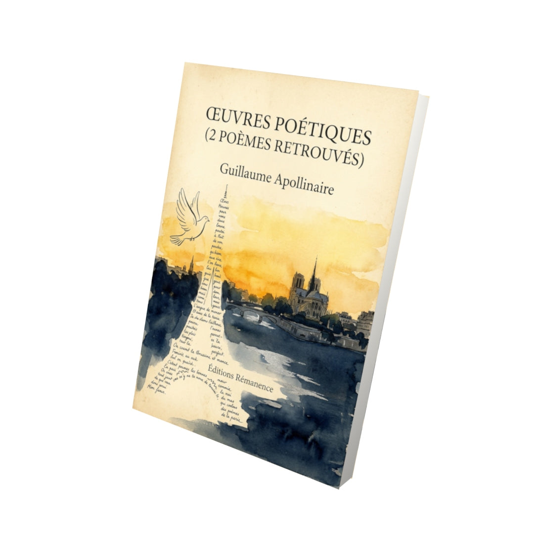 Livre Œuvres poétiques (2 poèmes retrouvés) par Guillaume Apollinaire - Vue 3D - Editions Remanence