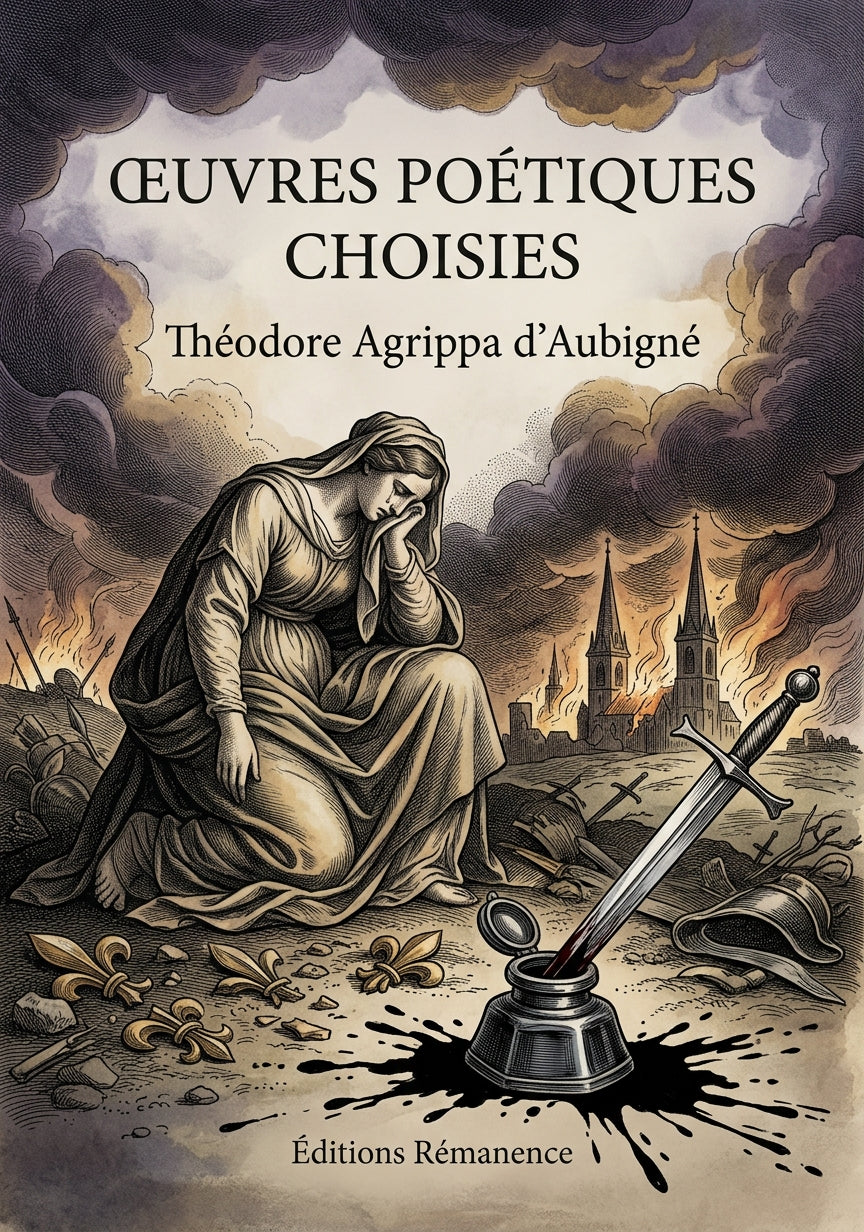 Livre Œuvres poétiques choisies par Théodore Agrippa d’Aubigné - Couverture - Editions Remanence