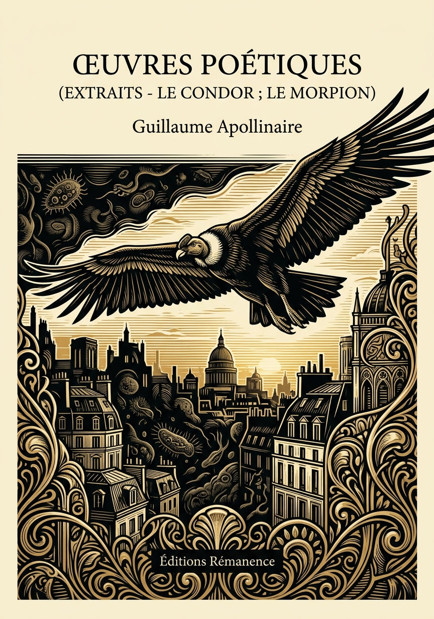 Livre Œuvres poétiques (extraits - Le Condor ; Le Morpion) par Guillaume Apollinaire - Couverture - Editions Remanence