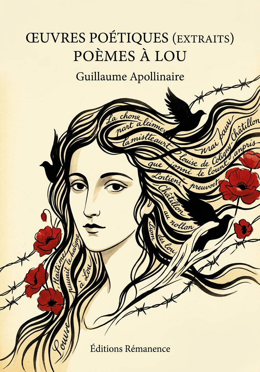 Livre Œuvres poétiques (extraits) Poèmes à Lou par Guillaume Apollinaire - Couverture - Editions Remanence