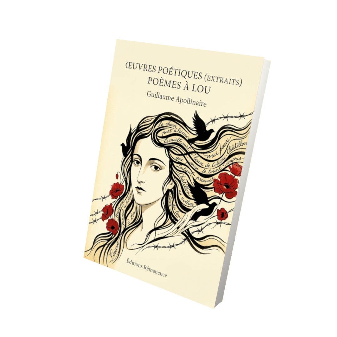 Livre Œuvres poétiques (extraits) Poèmes à Lou par Guillaume Apollinaire - Vue 3D - Editions Remanence