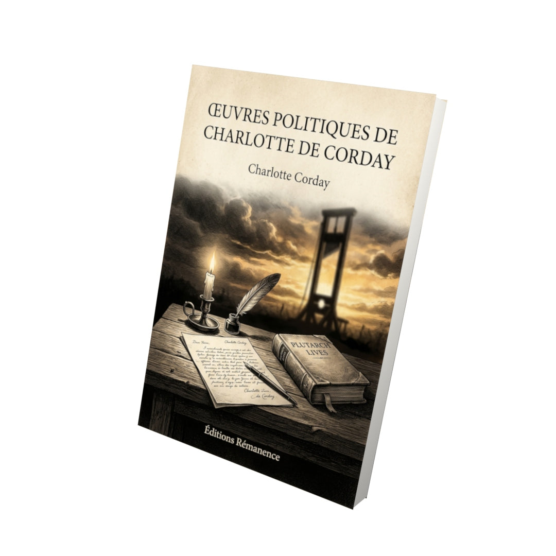 Livre Œuvres politiques de Charlotte de Corday par Charlotte Corday - Vue 3D - Editions Remanence