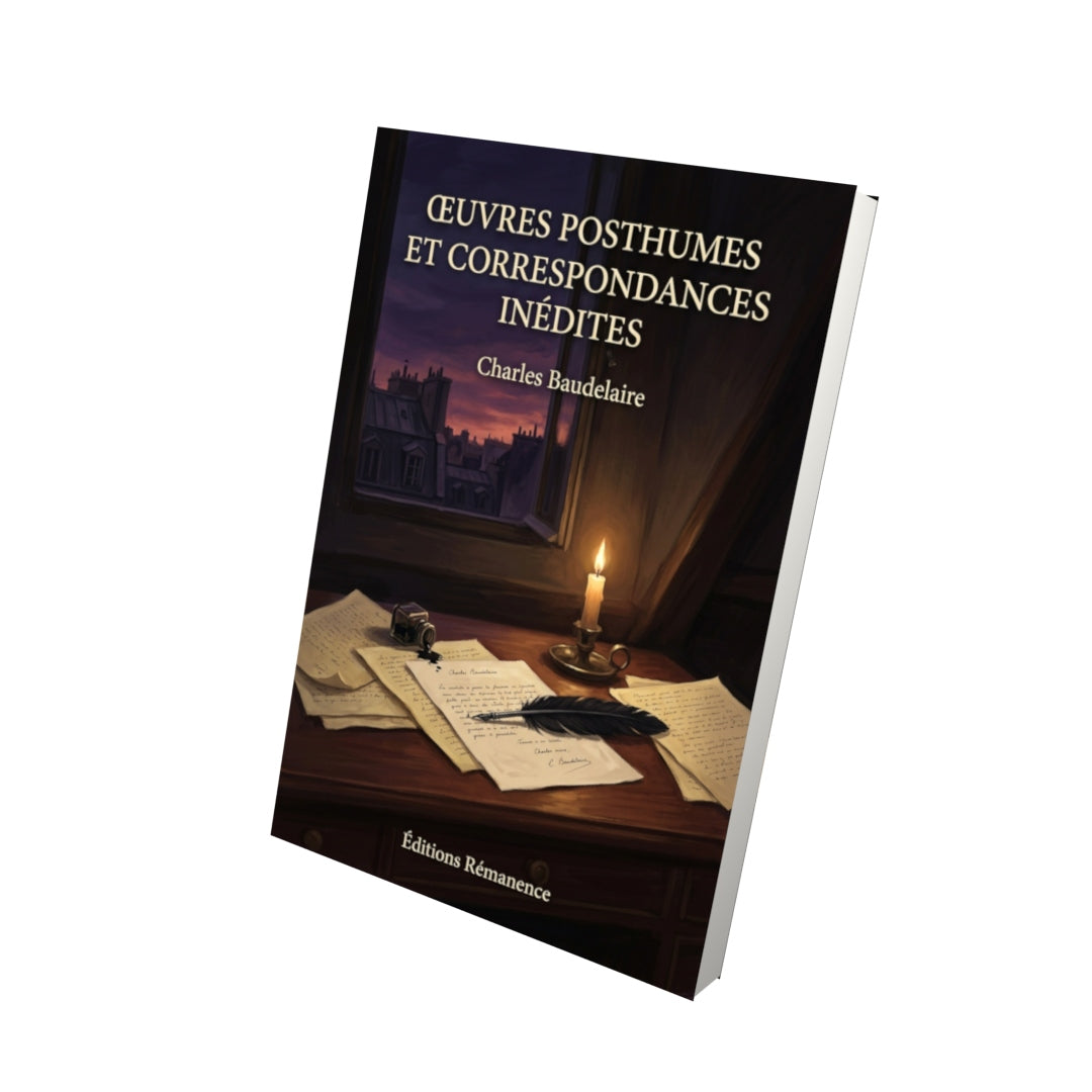 Livre Œuvres posthumes et correspondances inédites par Charles Baudelaire - Vue 3D - Editions Remanence