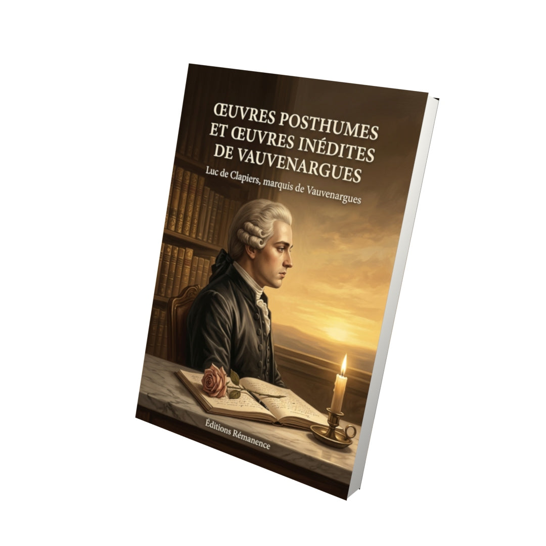 Livre Œuvres posthumes et œuvres inédites de Vauvenargues par Luc de Clapiers, marquis de Vauvenargues - Vue 3D - Editions Remanence