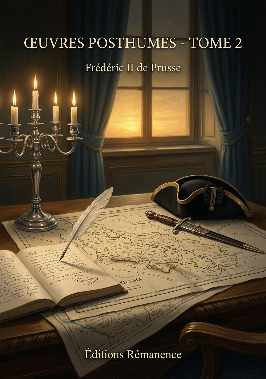 Livre Œuvres posthumes - Tome 2 par Frédéric II de Prusse - Couverture - Editions Remanence
