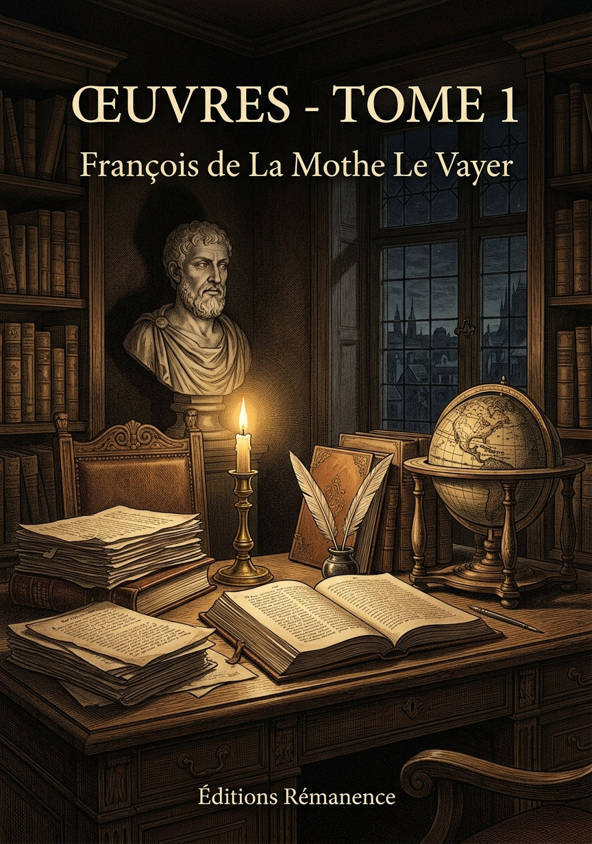 Livre Œuvres - Tome 1 par François de La Mothe Le Vayer - Couverture - Editions Remanence
