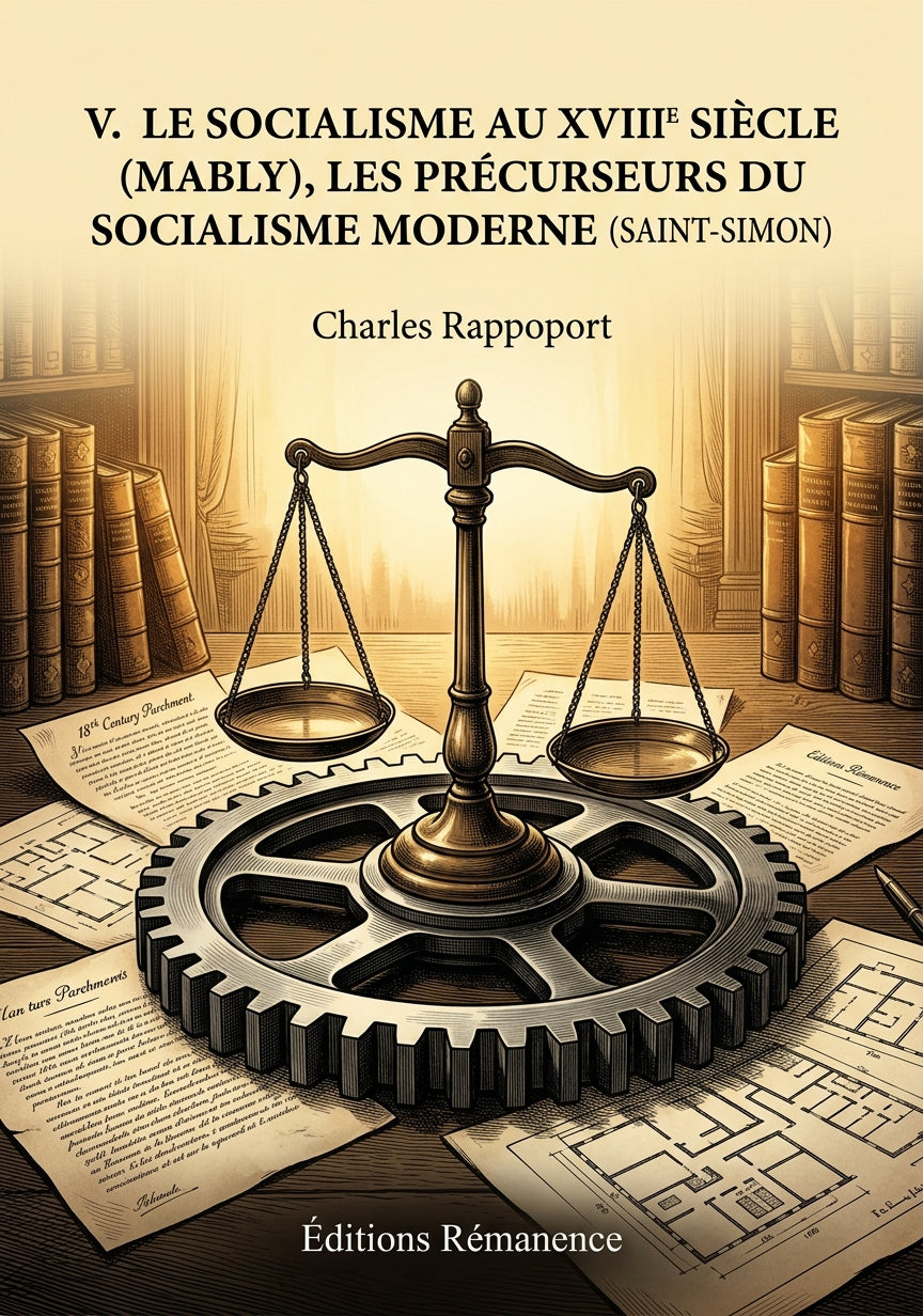Livre V. Le Socialisme au XVIIIe siècle (Mably), Les précurseurs du Socialisme moderne (Saint-Simon) par Charles Rappoport - Couverture - Editions Remanence