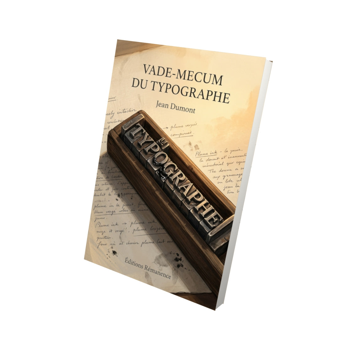 Livre Vade-mecum du typographe par Jean Dumont - Vue 3D - Editions Remanence