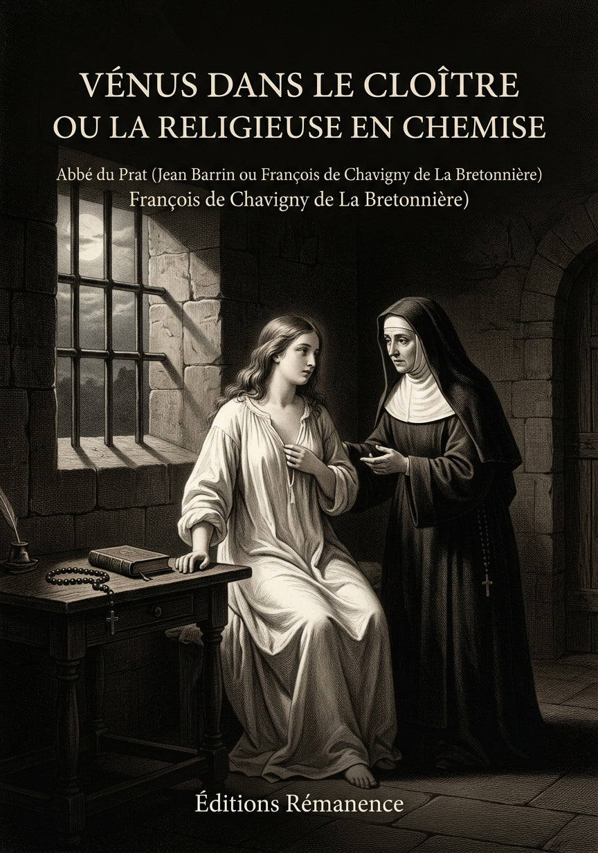 Livre Vénus dans le cloître ou la Religieuse en chemise par Abbé du Prat (Jean Barrin ou François de Chavigny de La Bretonnière) - Couverture - Editions Remanence