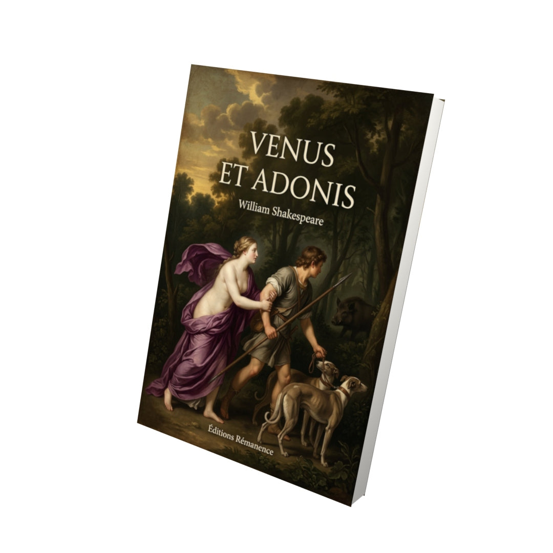 Livre Venus et Adonis - William Shakespeare - Vue 3D - Editions Remanence