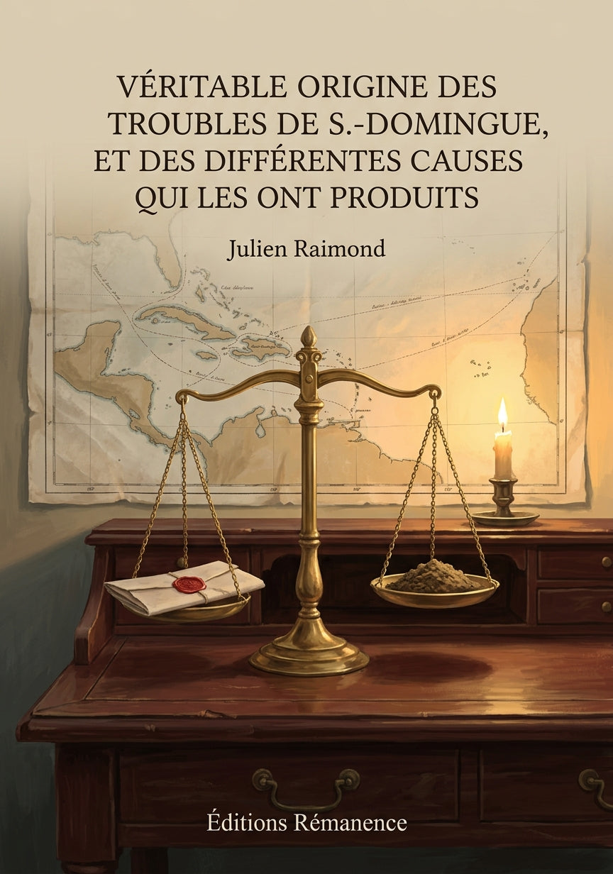 Livre Véritable origine des troubles de S.-Domingue, et des différentes causes qui les ont produits par Julien Raimond - Couverture - Editions Remanence
