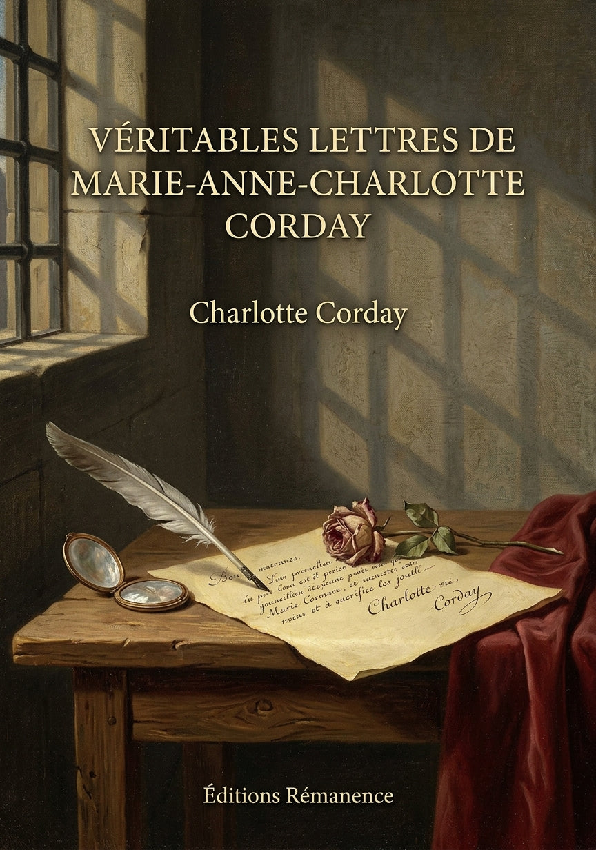 Livre Véritables lettres de Marie-Anne-Charlotte Corday par Charlotte Corday - Couverture - Editions Remanence