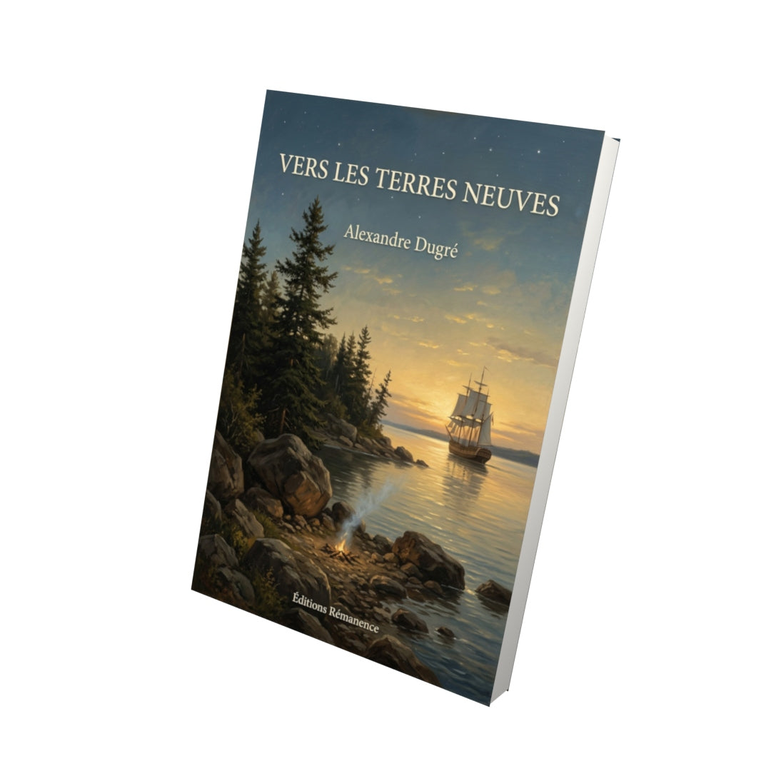 Livre Vers les terres neuves par Alexandre Dugré - Vue 3D - Editions Remanence