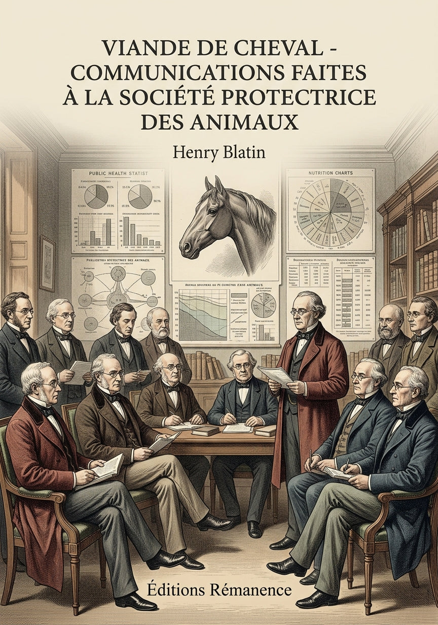 Livre Viande de cheval - Communications faites à la Société protectrice des animaux par Henry Blatin - Couverture - Editions Remanence