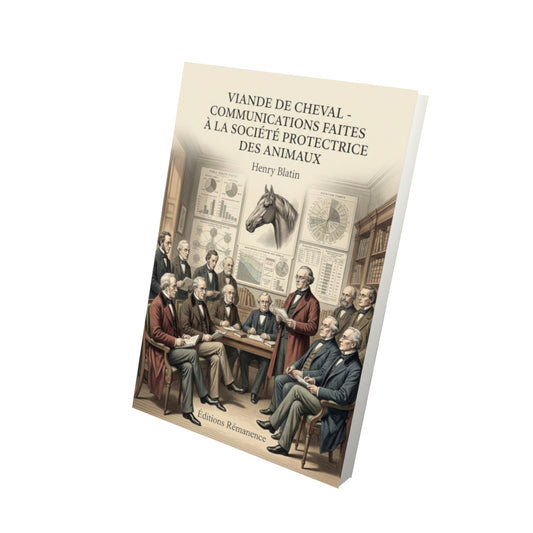 Livre Viande de cheval - Communications faites à la Société protectrice des animaux par Henry Blatin - Vue 3D - Editions Remanence