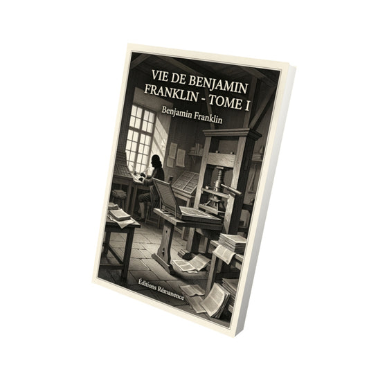 Livre Vie de Benjamin Franklin - Tome I par Benjamin Franklin - Vue 3D - Editions Remanence