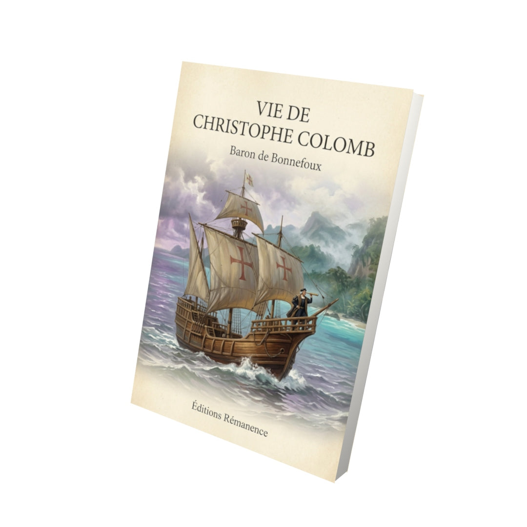 Livre Vie de Christophe Colomb - Baron de Bonnefoux - Vue 3D - Editions Remanence