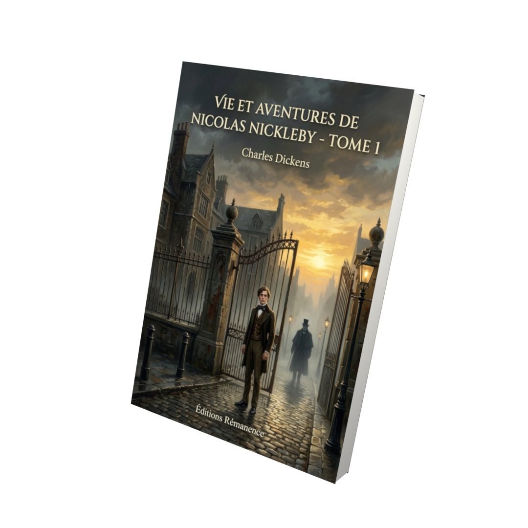 Livre Vie et aventures de Nicolas Nickleby - Tome 1 par Charles Dickens - Vue 3D - Editions Remanence