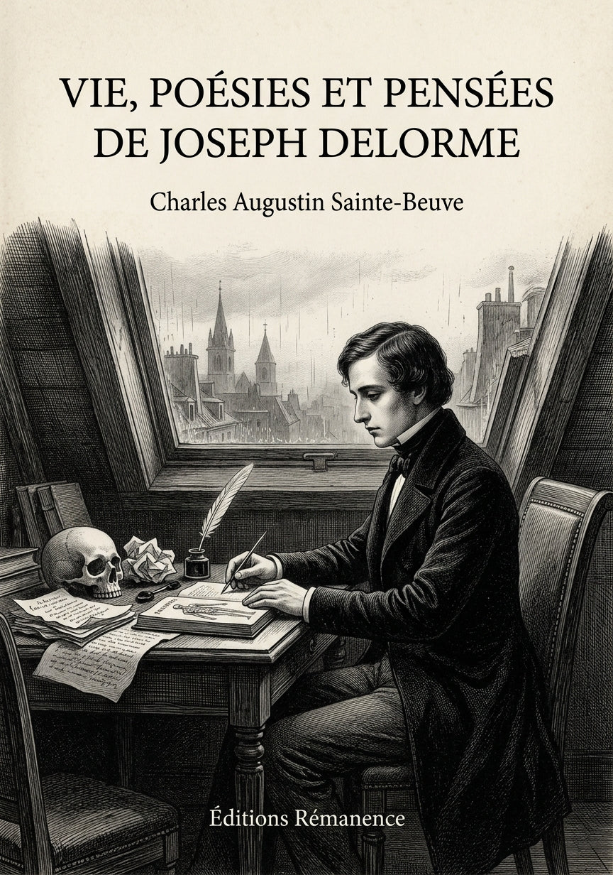 Livre Vie, Poésies et Pensées de Joseph Delorme par Charles Augustin Sainte-Beuve - Couverture - Editions Remanence