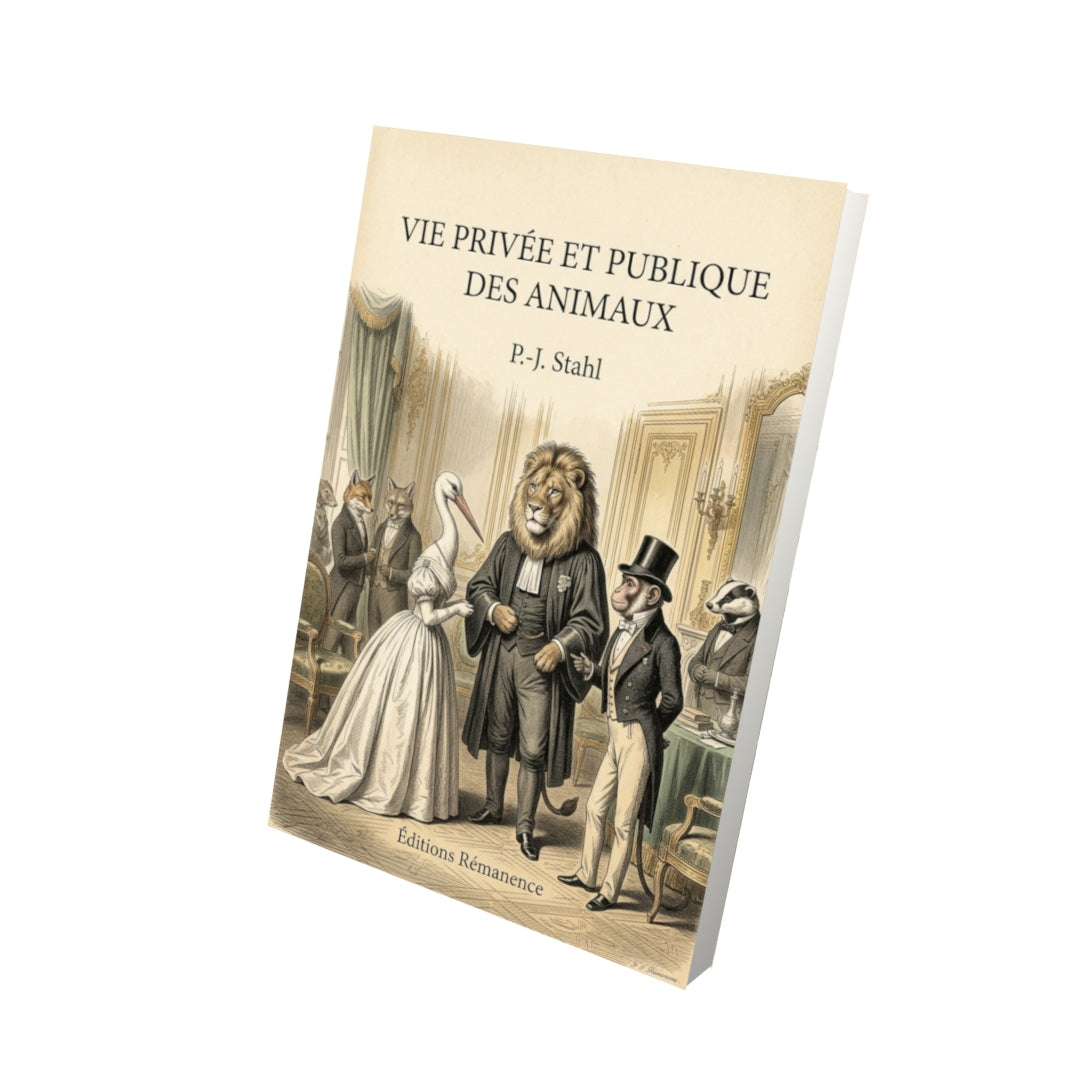 Livre Vie privée et publique des animaux - P.-J. Stahl - Vue 3D - Editions Remanence