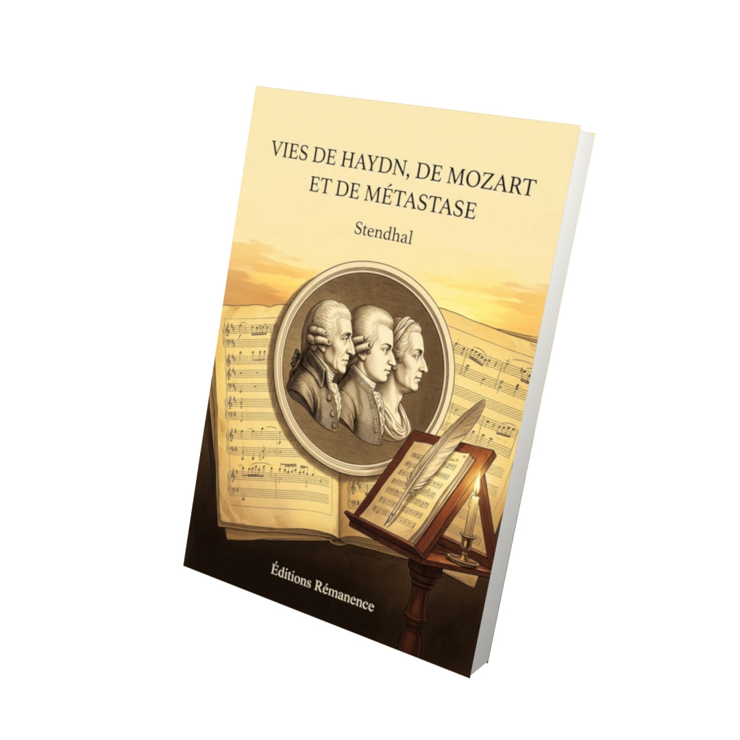 Livre Vies de Haydn, de Mozart et de Métastase par Stendhal - Vue 3D - Editions Remanence