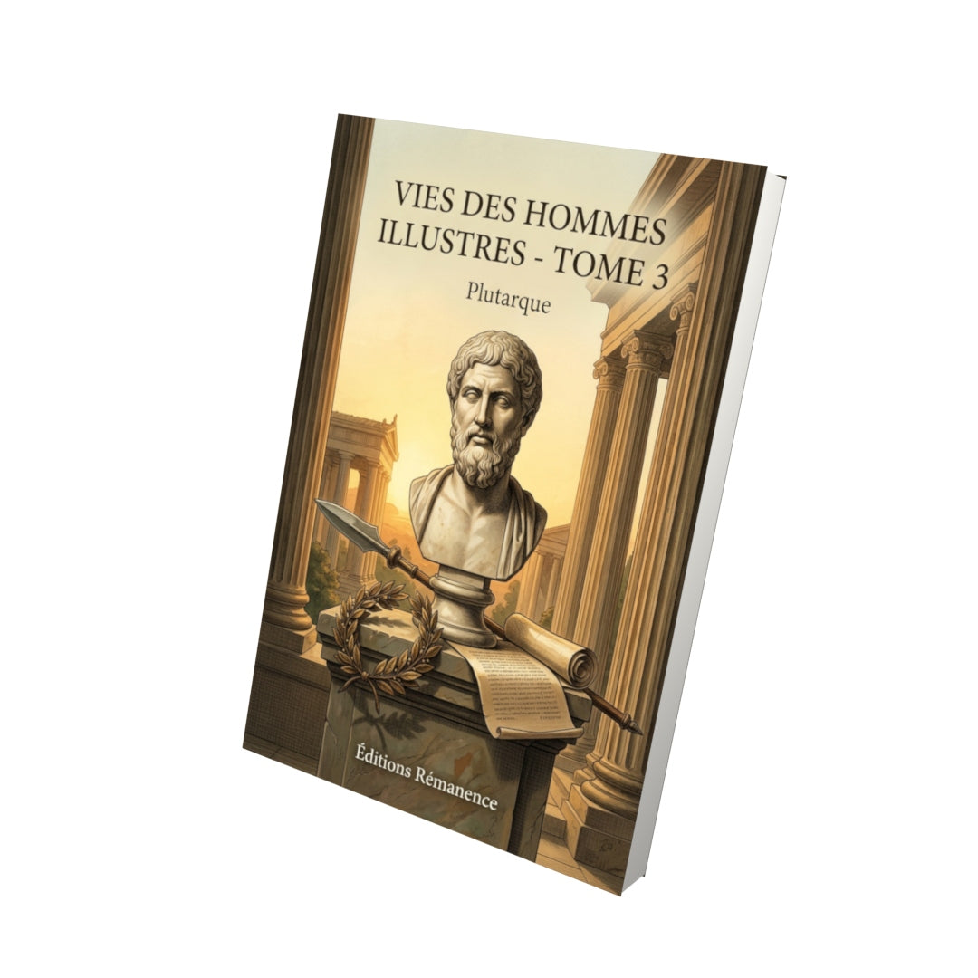 Livre Vies des hommes illustres - Tome 3 par Plutarque - Vue 3D - Editions Remanence