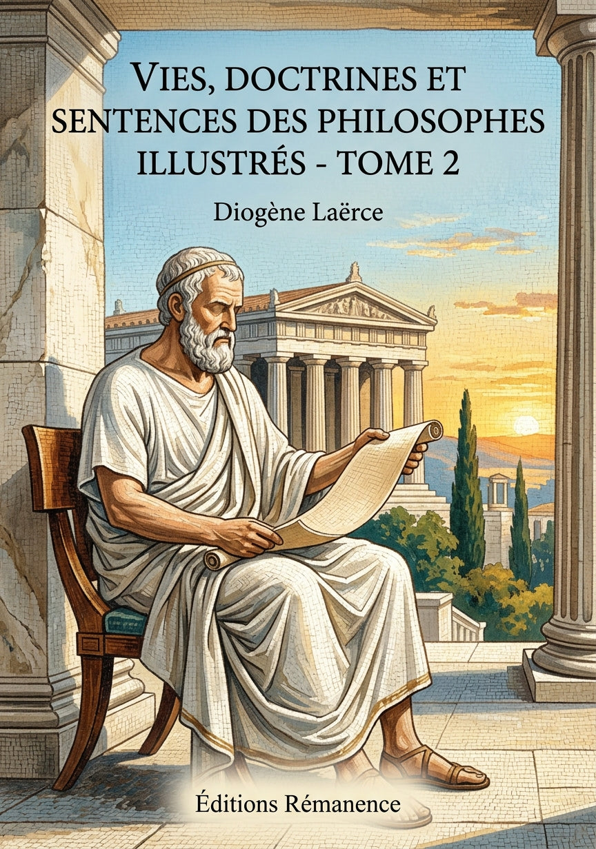 Livre Vies, doctrines et sentences des philosophes illustres - Tome 2 par Diogène Laërce - Couverture - Editions Remanence