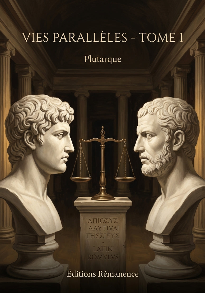 Livre Vies parallèles - Tome 1 par Plutarque - Couverture - Editions Remanence