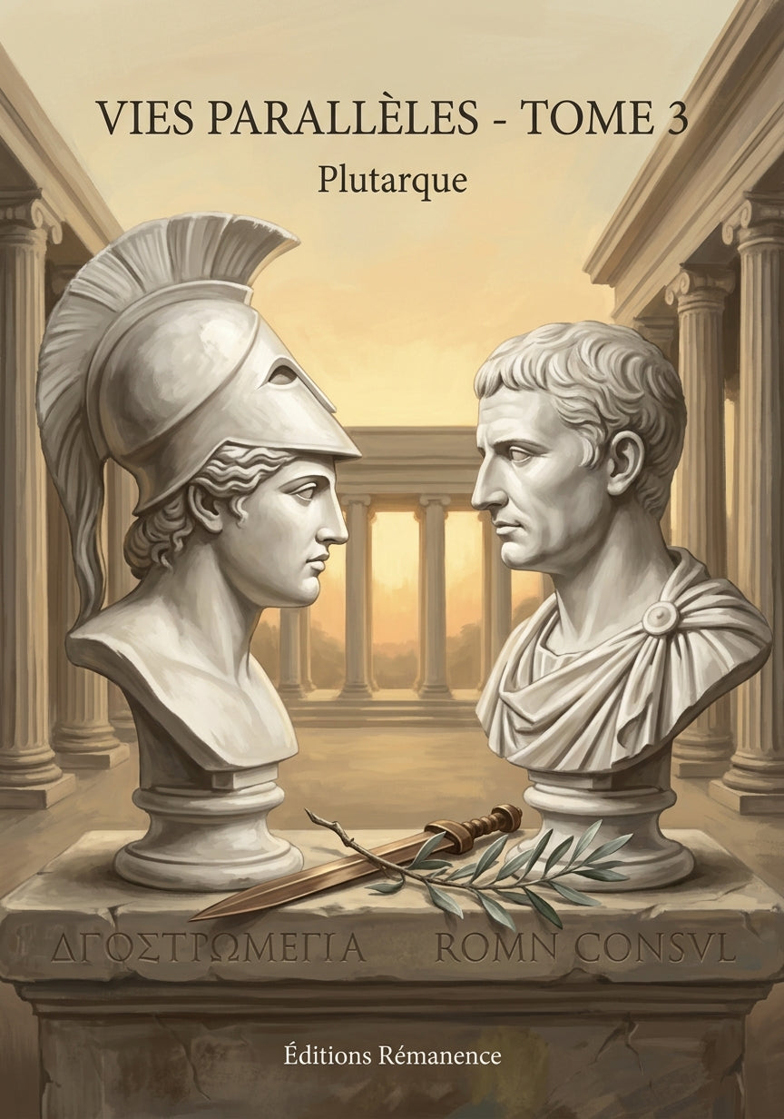 Livre Vies parallèles - Tome 3 par Plutarque - Couverture - Editions Remanence