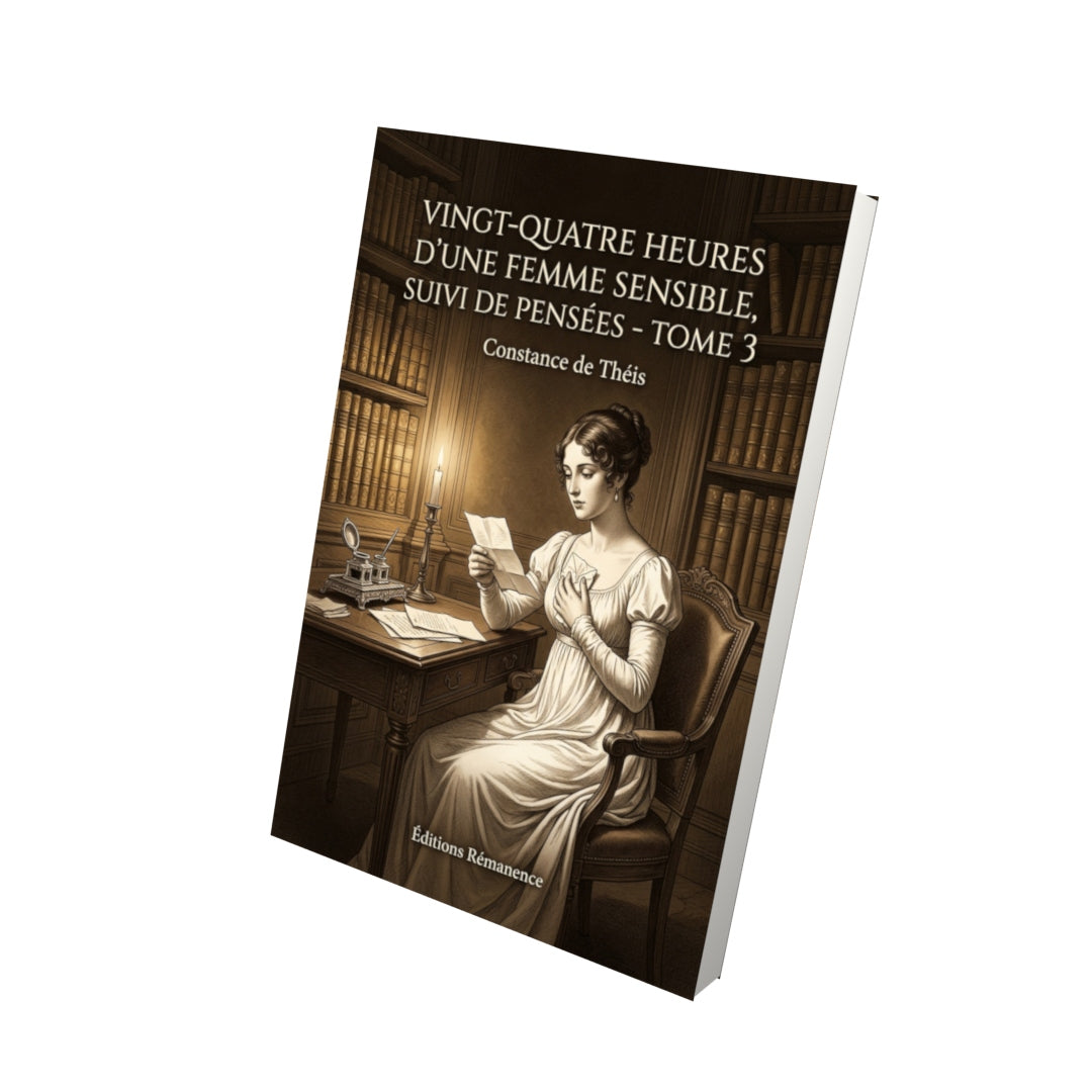 Livre Vingt-quatre heures d’une femme sensible, suivi de Pensées - Tome 3 par Constance de Théis - Vue 3D - Editions Remanence